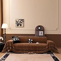 Vista 290 de VClife funda boho de sofá de felpilla para sofá seccional, funda antideslizante para sofá de 2 plazas, protector para mascotas con borlas, funda