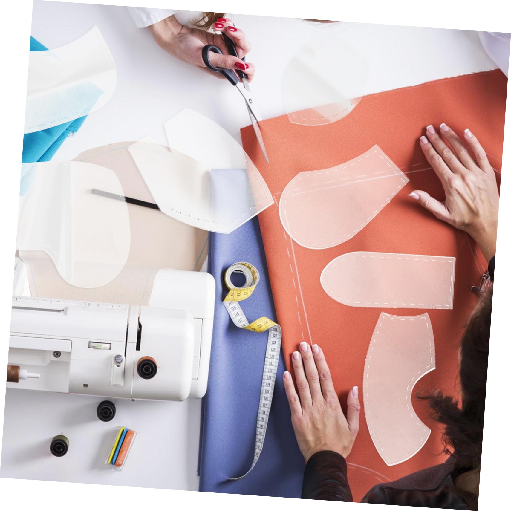 ARTIBETTER 5 Sätze Erntevorlage Set Nähen Quiltlineal Cutter Herrscher Schablone Quiltvorlagen Zum Quilten Quadratisches Lineal Zum Quilten Nähvorlagen Zubehör Basteln Acryl Weiß 7 Stücke * 5