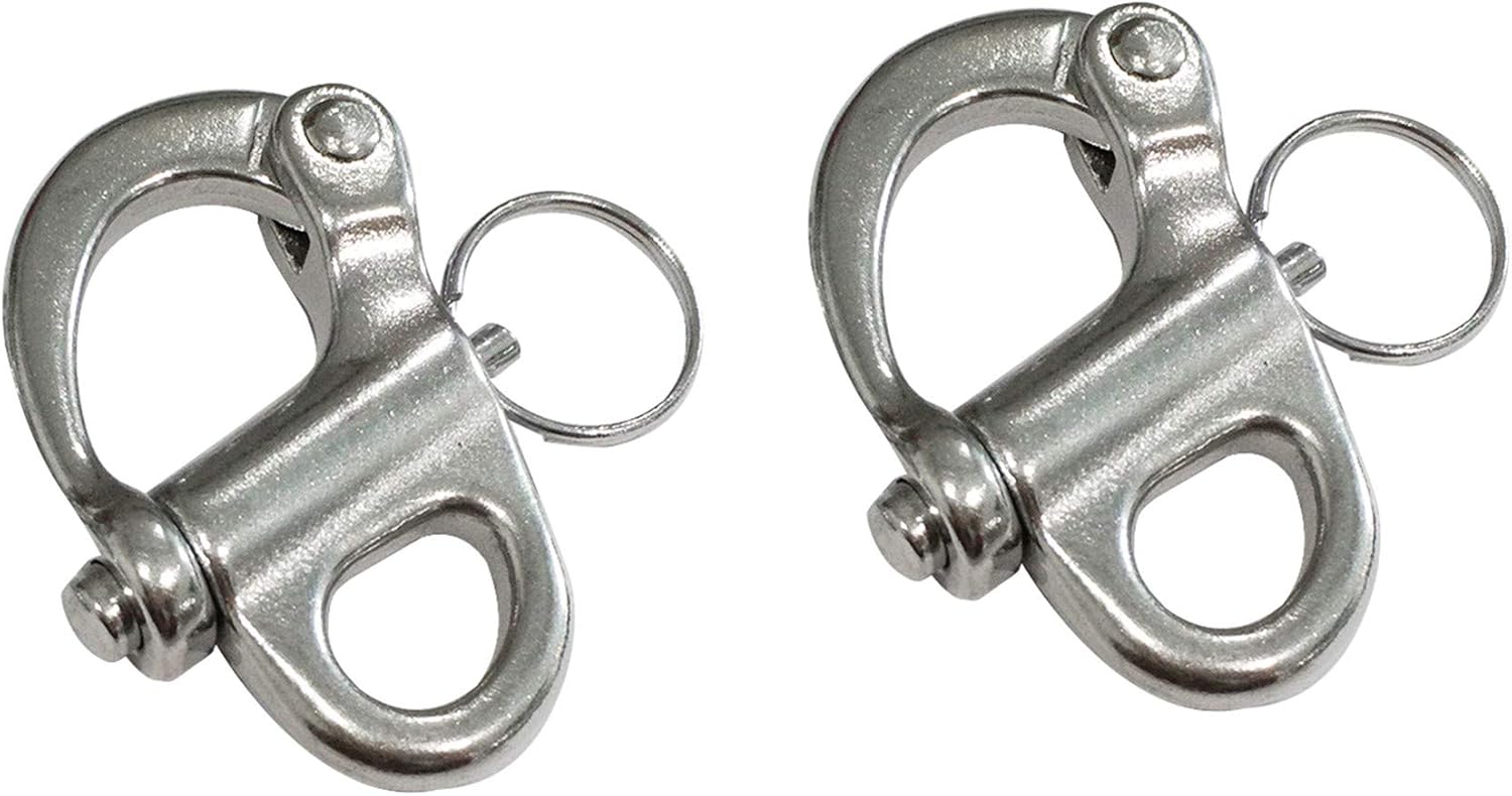 keehui 316 Stainless Steel Marine Grade Pair of 1-3/8″(35MM) Fixed Bail Snap Shackle for Bracelet, Sailboat
