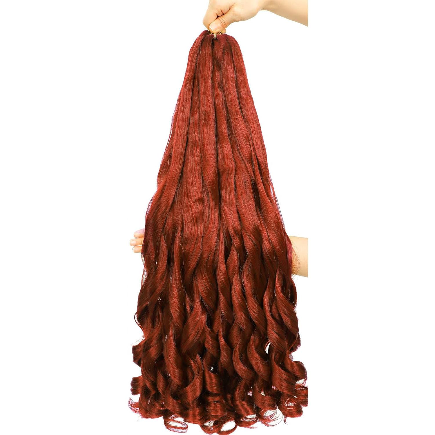 24 Inch 2 Pack 300g French Curl Crochet Hair Soft Synthetic Braiding Hair Extensions for Women Pre Looped Natural Texture Crochet Braids Lightweight Heat Resistant Fiber for Daily & Party Use #350