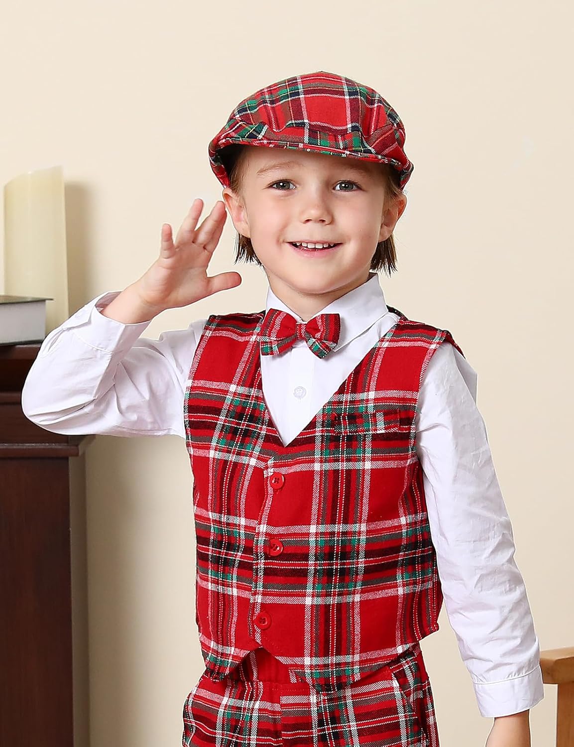 A&J DESIGN Baby Boy Driver Cap, Toddler 2pcs Newsboy Cap & Bow Tie (3 Months - 8 Years) - Image 2