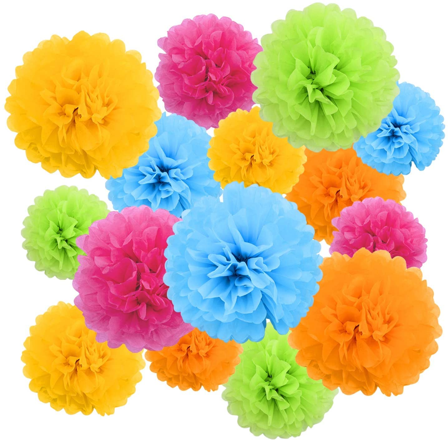 Pop the Party Pompom Tissue Paper Pom Poms Flower Home Decoration Wedding Favors Festive Party Set of 12 - Image 2 thumbnail