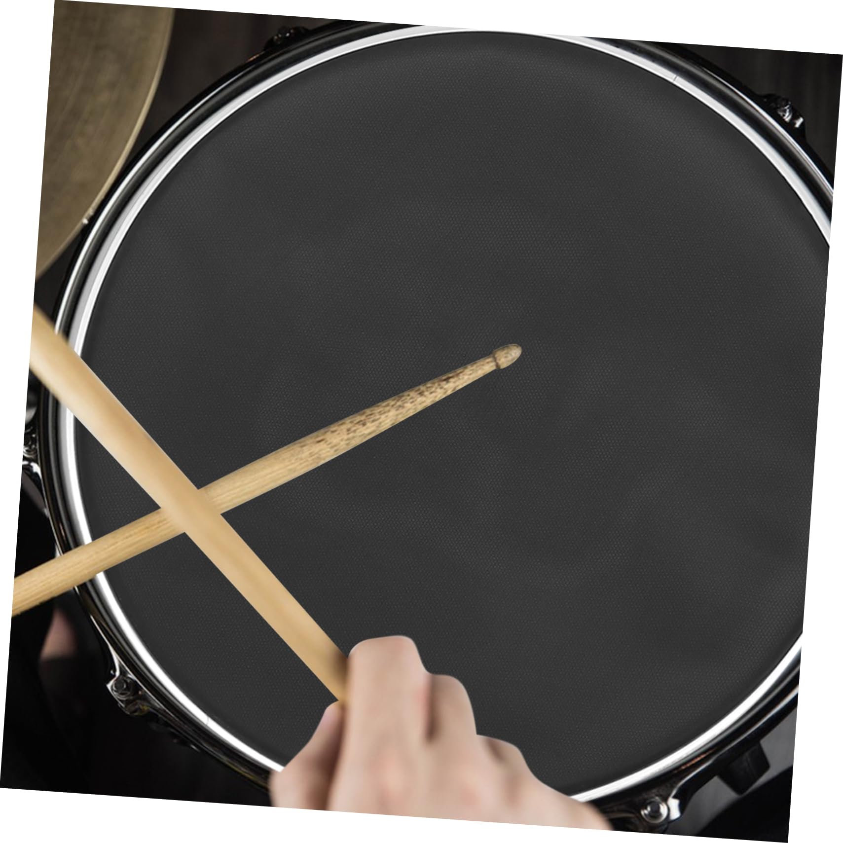 SUPVOX Double Layer Drumheads Silent Drum Heads Mesh Mute Drum for Replacement Black