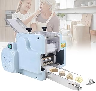 SAIYERUS Máquina Eléctrica Profesional para Masa de Empanadillas, Máquina para Hacer Láminas de Masa (Redonda/Cuadrada), 220V 140W, para Wontones, Ravioles, Pierogi, 50-60 U.S/Min.,Square Mold-90MM