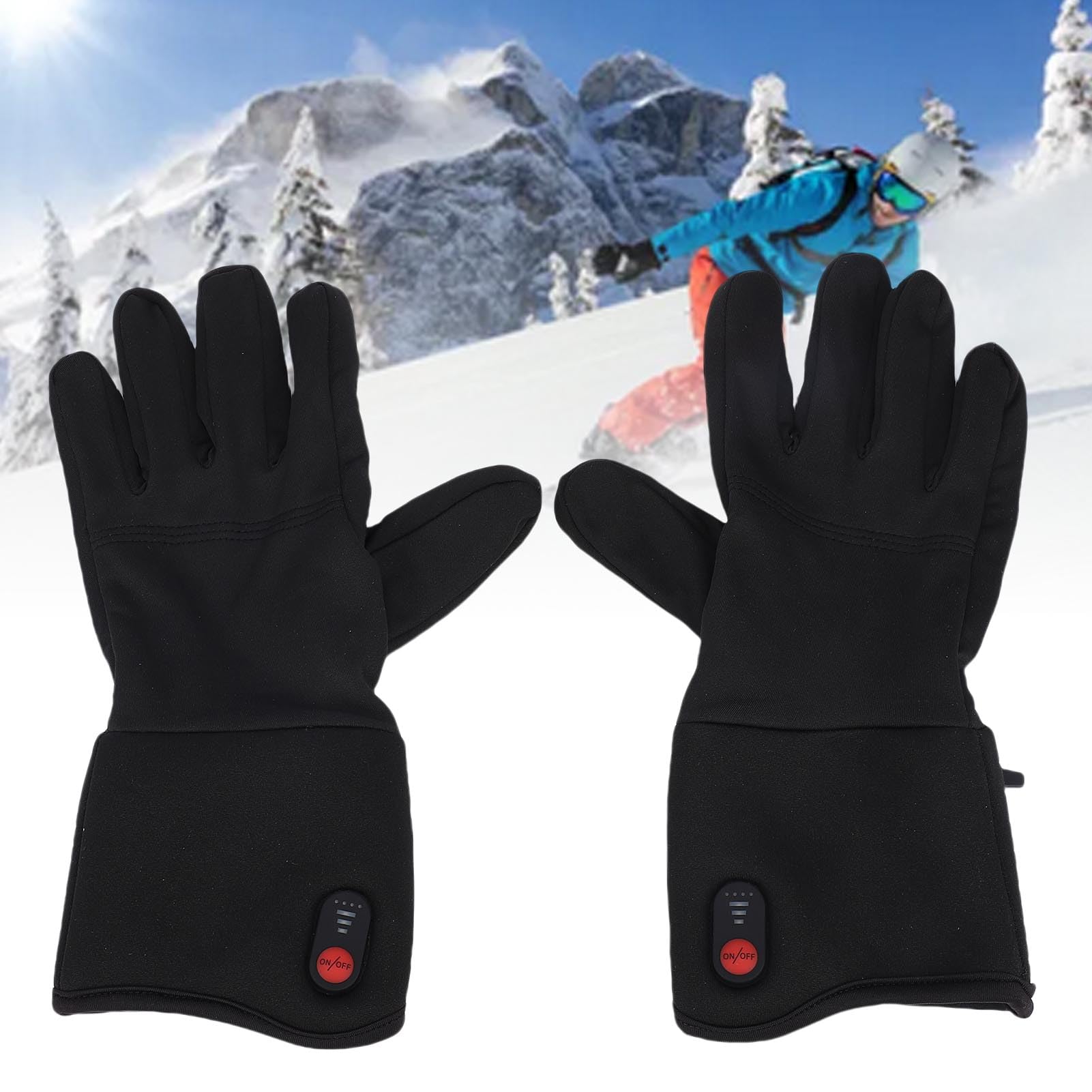 Guanti Riscaldati per Uomo Donna, Guanti Riscaldanti Elettrici Scaldamani Ultra Sottili con Touchscreen Ricaricabile con 2 Batterie, per Sci Invernale Ciclismo