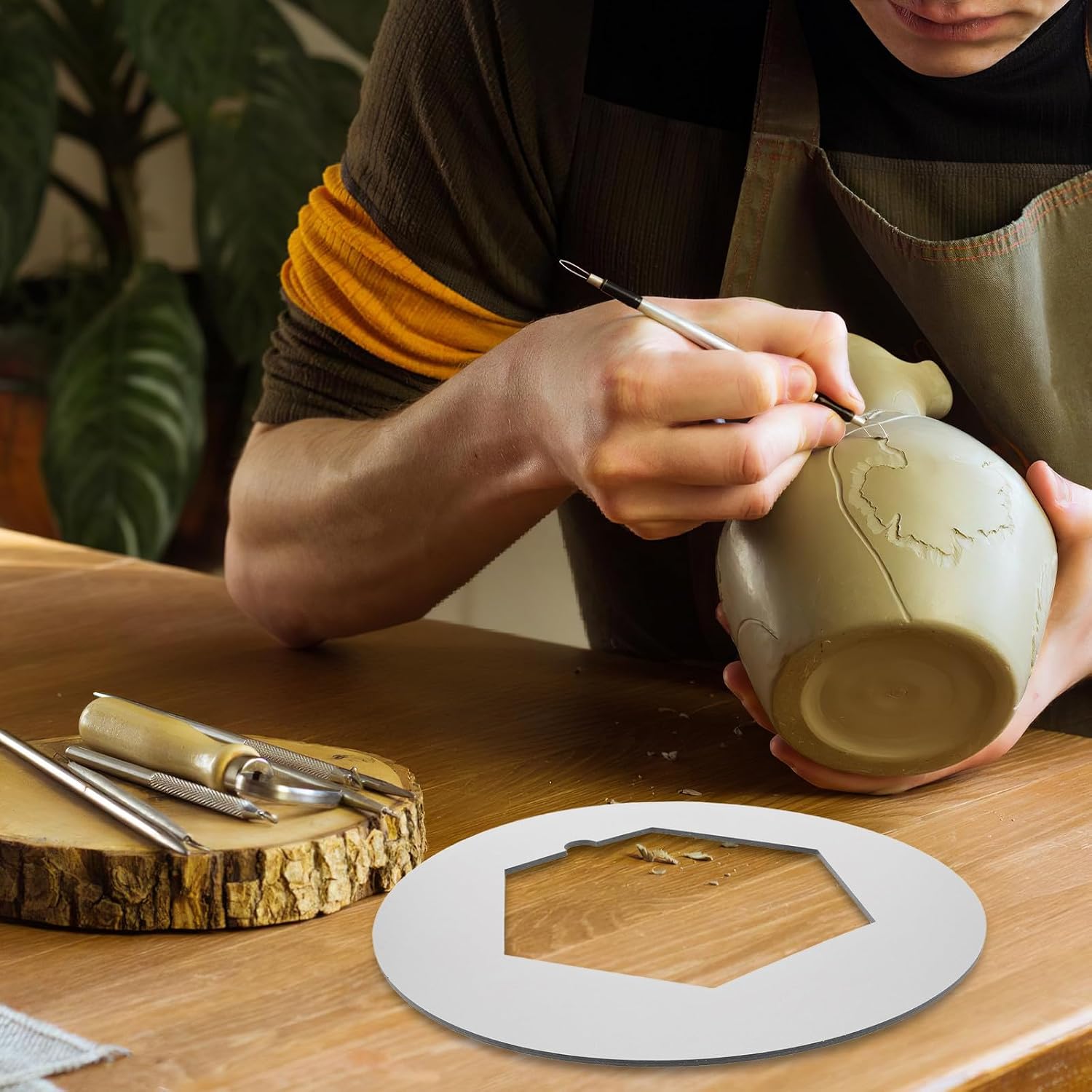 Pottery Wheel Bat for Throwing Clay, Removable Alignment Board