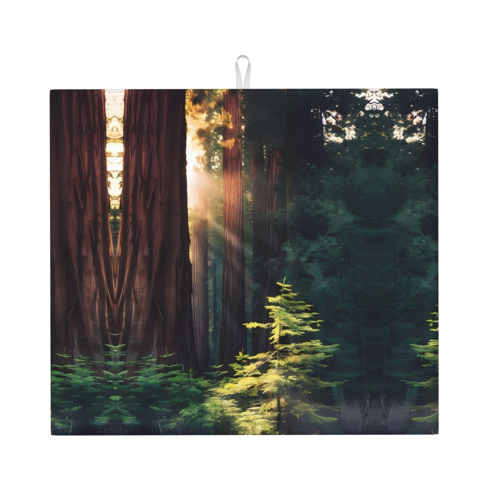 YYHHAOFA Morning Sunlight in Wilderness Prints Kitchen Drying Mat – Absorbent Dish Throw for Countertops, Non-Slip Quick-Dry Layer with Stylish Prints