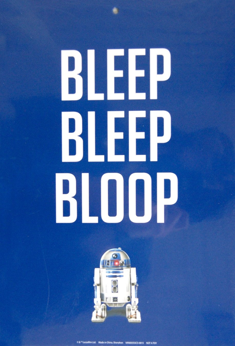Star Wars R2D2 Novelty Decorative Two-sided Blue Sign - Bleep Bleep Bloop