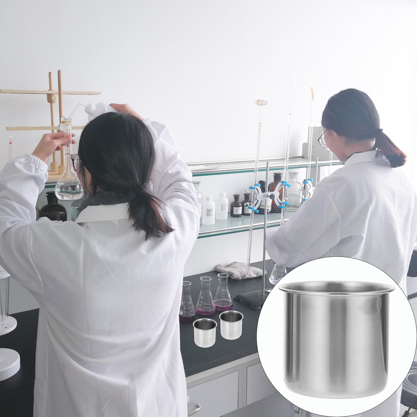 LABRIMP 6 Piezas Vasos Medidores Inoxidable para Muestras de Resistentes y Duraderos sin Herramienta de Medición y Ligera para Uso Doméstico y Restauración