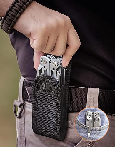 Miniatura 5 de Multiherramienta, multiherramienta plegable de acero inoxidable 14 en 1 con cortador de alambre, cuchillo, sierra, destornilladores,