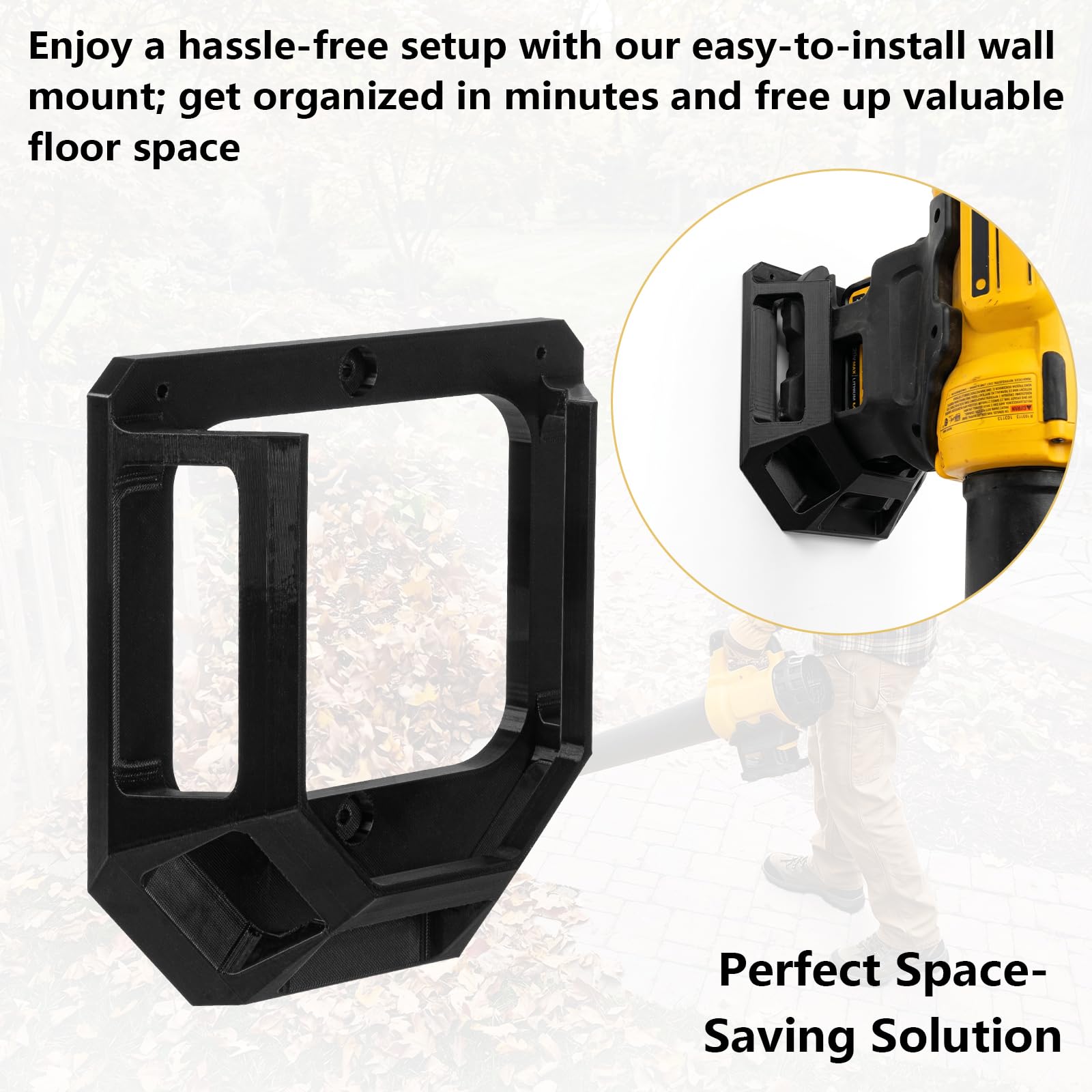 Soporte de pared para sopladores de hojas inalámbricos de 20 V, estante de almacenamiento compatible con herramientas DEWALT y otras marcas principales
