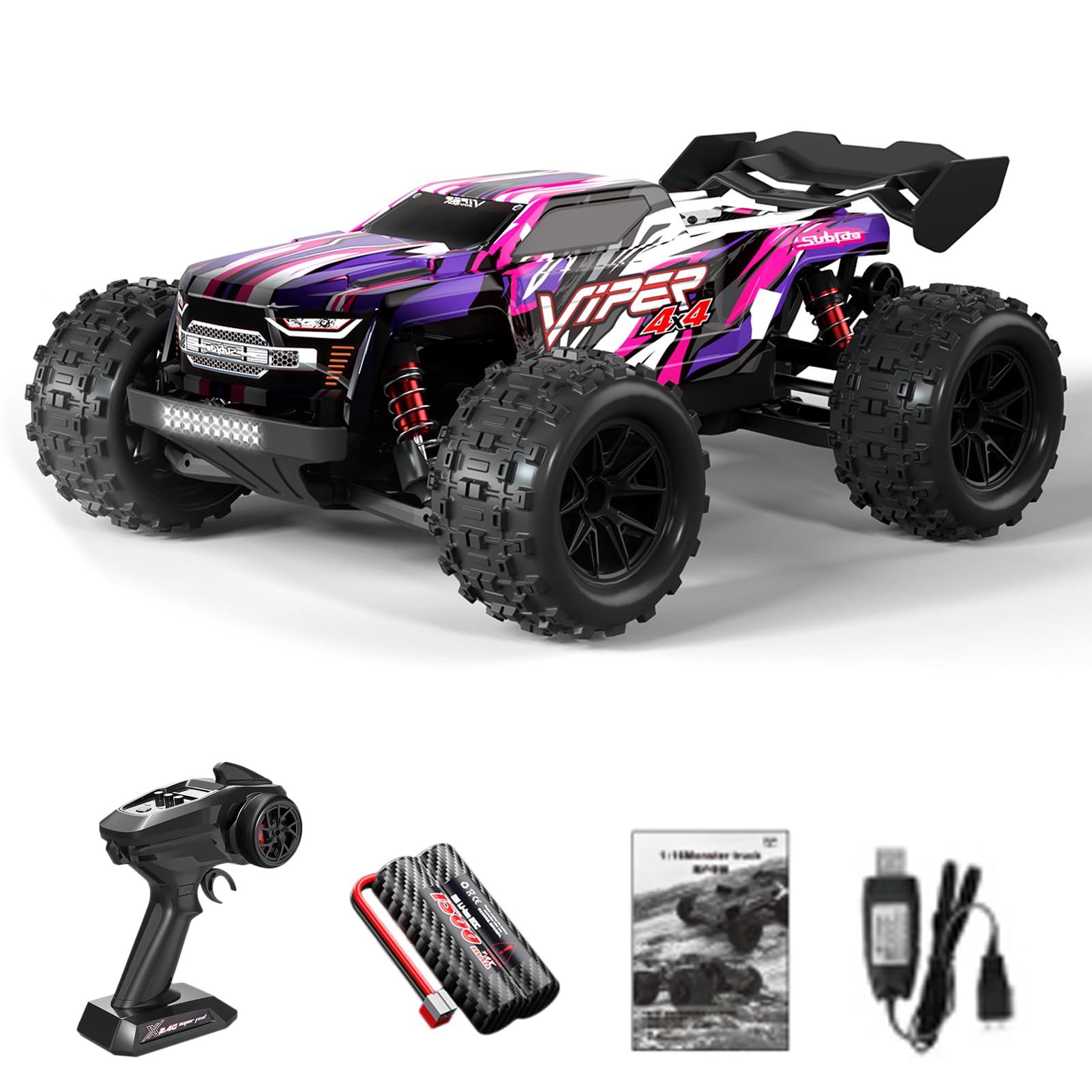 Zdalnie sterowany samochód, 2,4 GHz 1/16 RC samochód 36 km/h, zdalnie sterowany samochód terenowy, Crawler RC Truck dla dzieci, nadaje się do każdego terenu