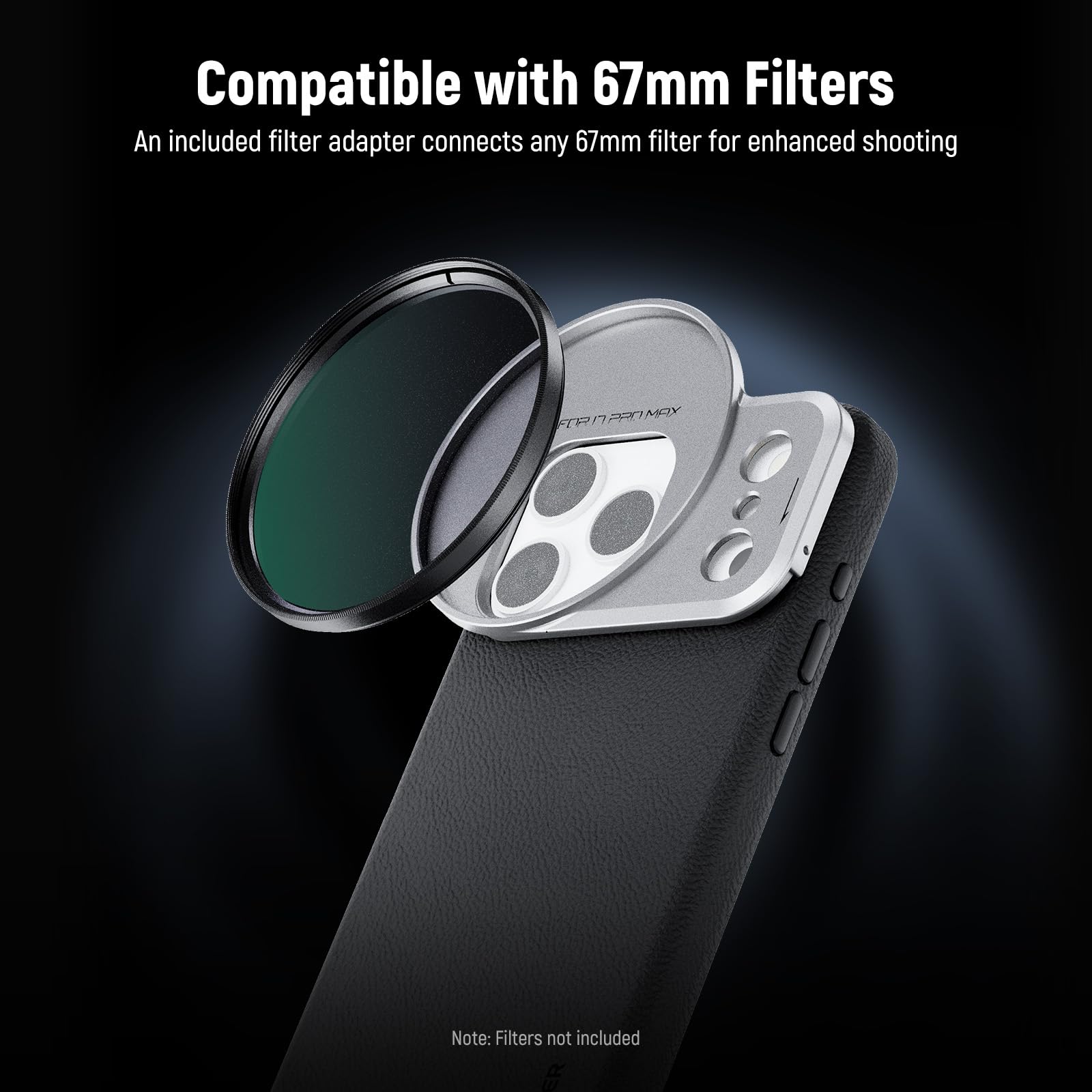 NEEWER Etui do 17 Pro Max, modułowe, wytrzymałe etui na telefon komórkowy z pierścieniem filtrującym 67 mm, obiektywem 17 mm i tylną płytą obiektywu T, kompatybilne z MagSafe iPhone 17 Pro Max, PA134
