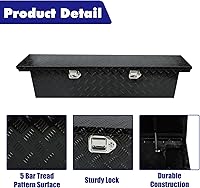 Vista 3 de Caja de Herramientas para Cama de Camión de 63 Pulgadas, Resistente, Pick up con Banda de Rodadura de 5 Barras, Caja de Almacenamiento, Cajas