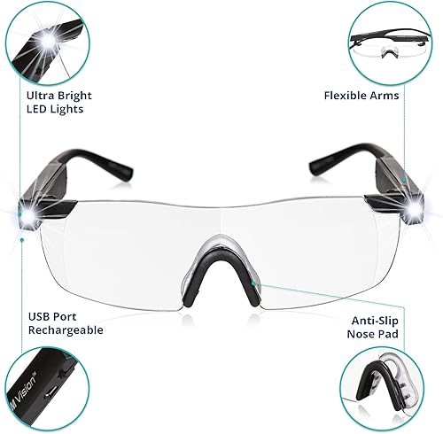 Miniatura 2 de Lupa portátil manos libres con luz de Zoom Vision lupa 160 USB recargable por Zoom Vision ideal para manualidades lectura y trabajo cerrado