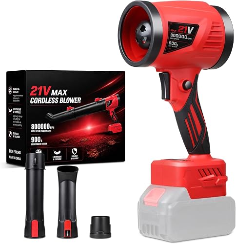 Cordless Electric Leaf Blower for Yard, Lawn Care, Car Drying and Dust | Powerful 80,000 RPM,420 CFM & 150 MPH,950g Thrust,1.9 lb Lightweight,4 Nozzle Setups,20V/21V Compatible,Battery Not Included