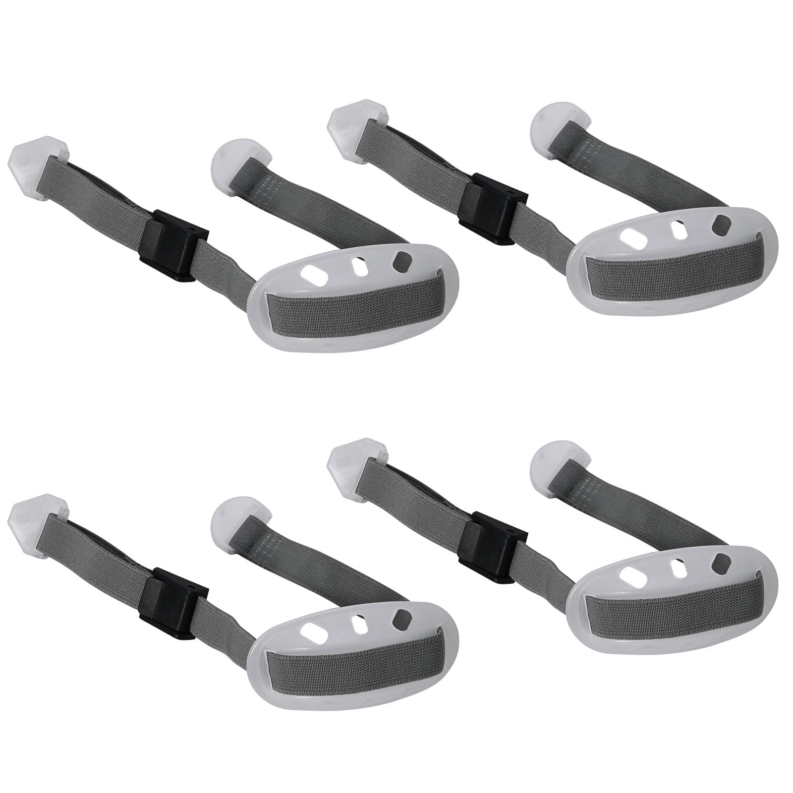 Saihisday 4Pack Universal Hard Hat Chin Strap, Helmet Chin Strap with Gray Elastic Strap and Chin Cup Multi-Point Adjustment Gray for Headwear