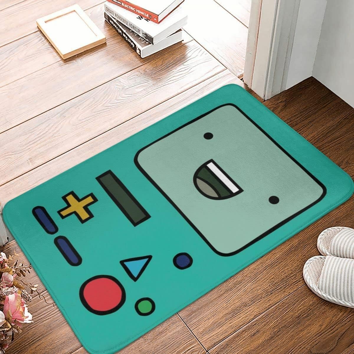 Humaion Doormat Non Slip Front Door Mat Adventure Time Anime BMO Doormat Rug Antiwear Floor Mat Entrance Bedroom Foot 17x30 Inch