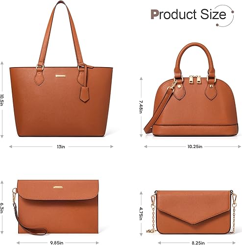 Vista 6 de 4 piezas de bolsos de mano de moda para mujer, monederos, bolsos de hombro, bolsas de mano informales, bolsas cruzadas, juego de bolso de regalo