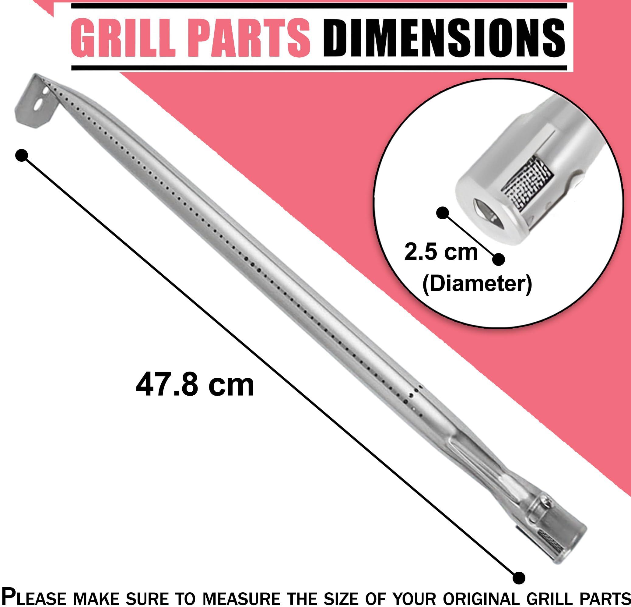 Grill Ersatzteile für Napoleon Gas Modelle LEX485/605/730 LE LD485 Serie Grills S81001, Heavy Duty Brennerrohre, BBQ Reparaturset, 4 Stück