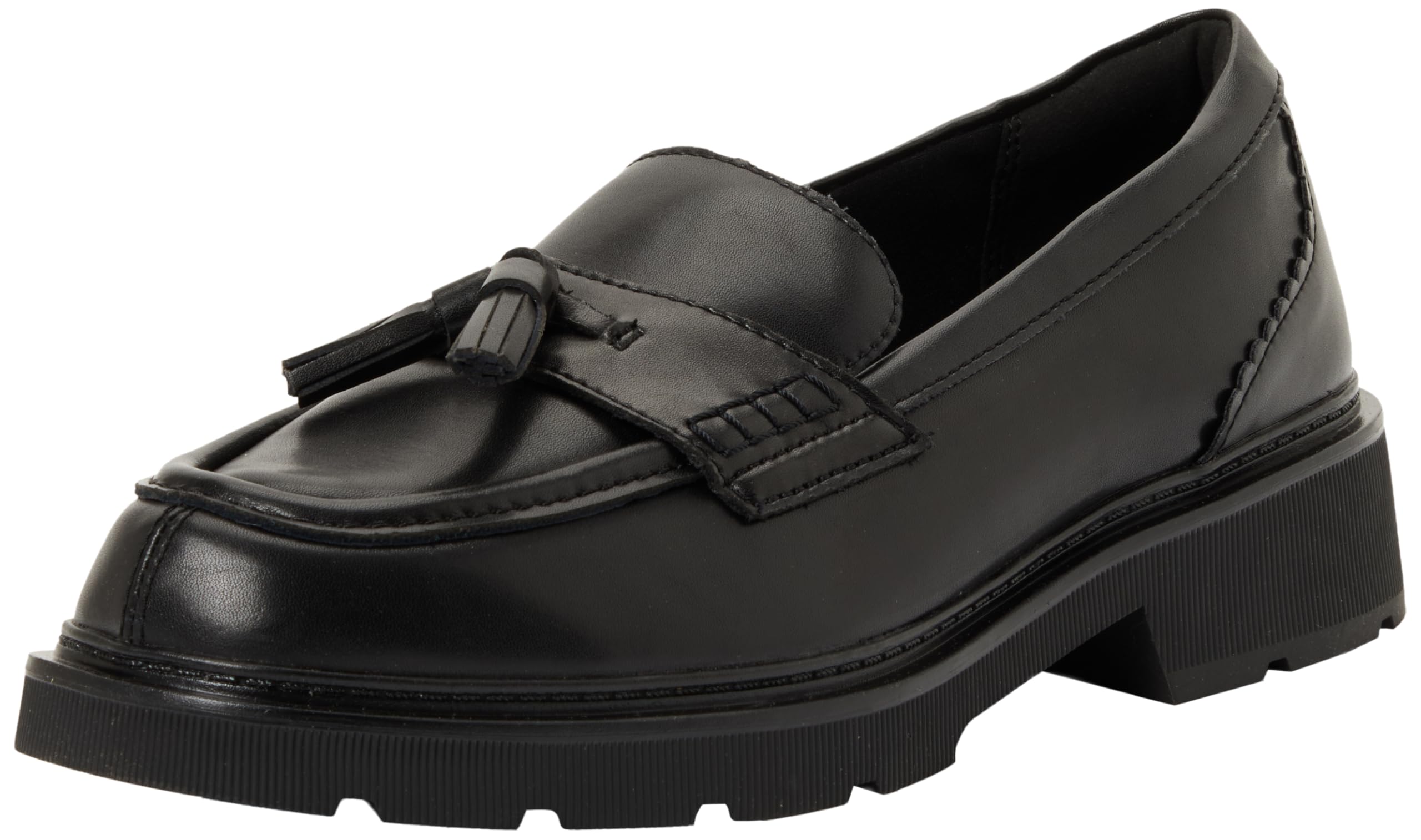 Clarks Lauryl Tassel Womens Black Leather, 6.5