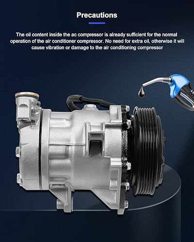 Miniatura 308 de ECCPP Compresor de CA 2001-2006 apto para Hyundai Santa Fe 2.7L Compresor de CA de enfriamiento rápido con embrague