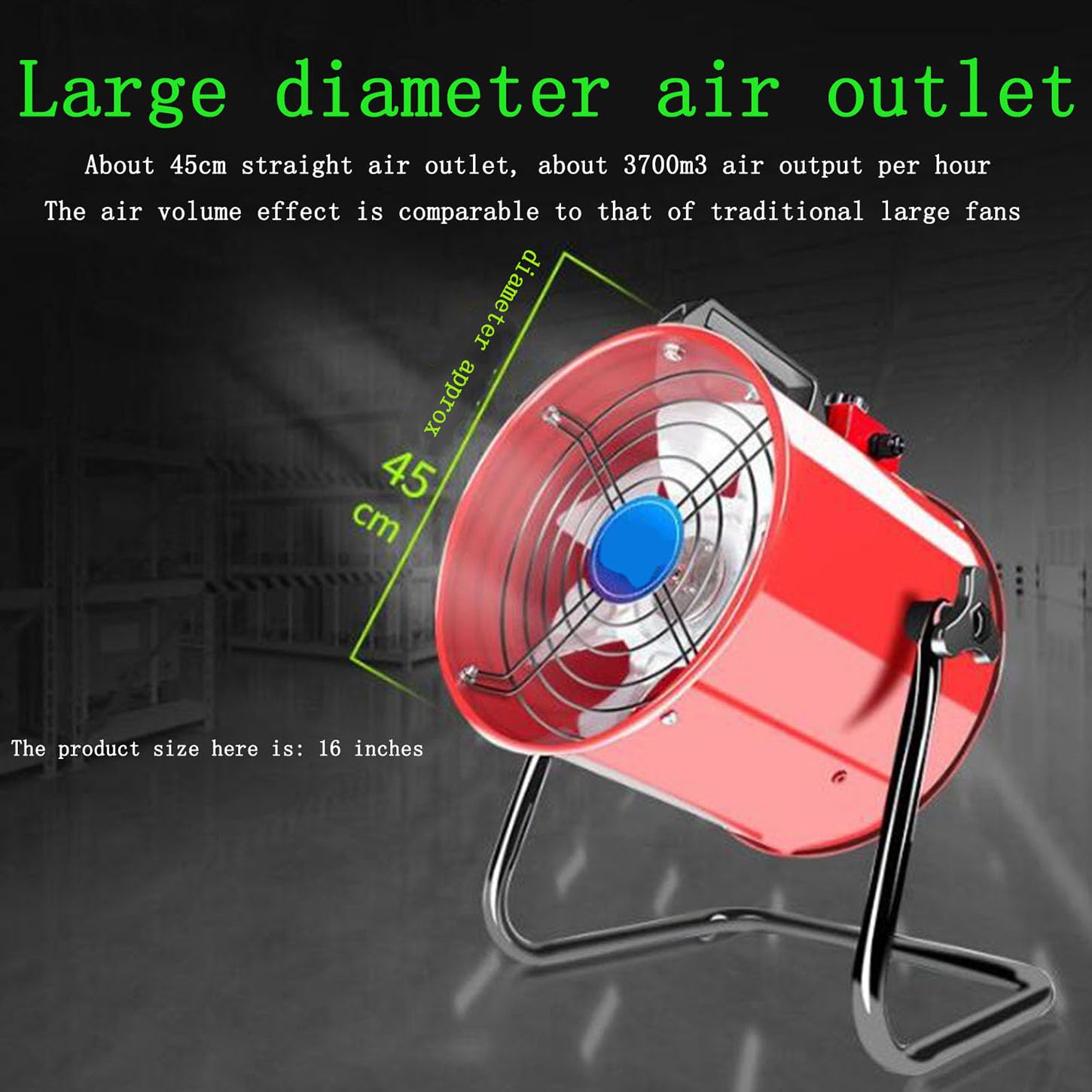 Ventola Aspirazione Flusso Assiale,Estrattore Aria Portatile,Regolazione Continua della velocità,Ventilatore Industriale 2800 Giri/Min,per Cucine,Ufficio Soffiatore di Scarico,12 Inches