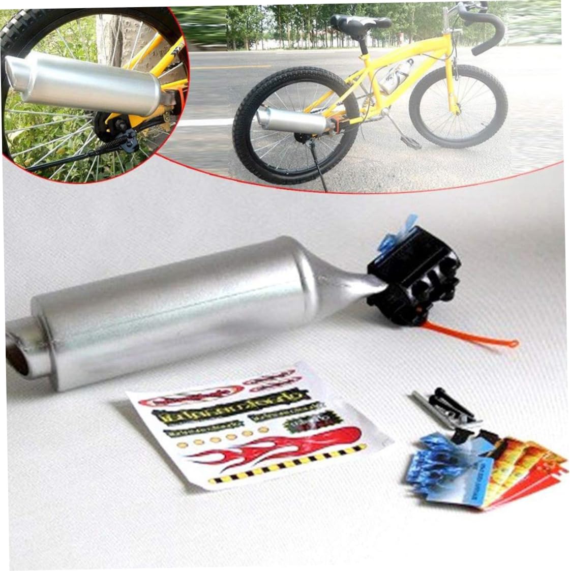 Generatore di rumore per bici Impianto audio di scarico per bici Turbina turbo per bici Tubo di scarico per moto Giocattoli con effetti sonori Accessori per biciclette Impianto audio di scarico per bi
