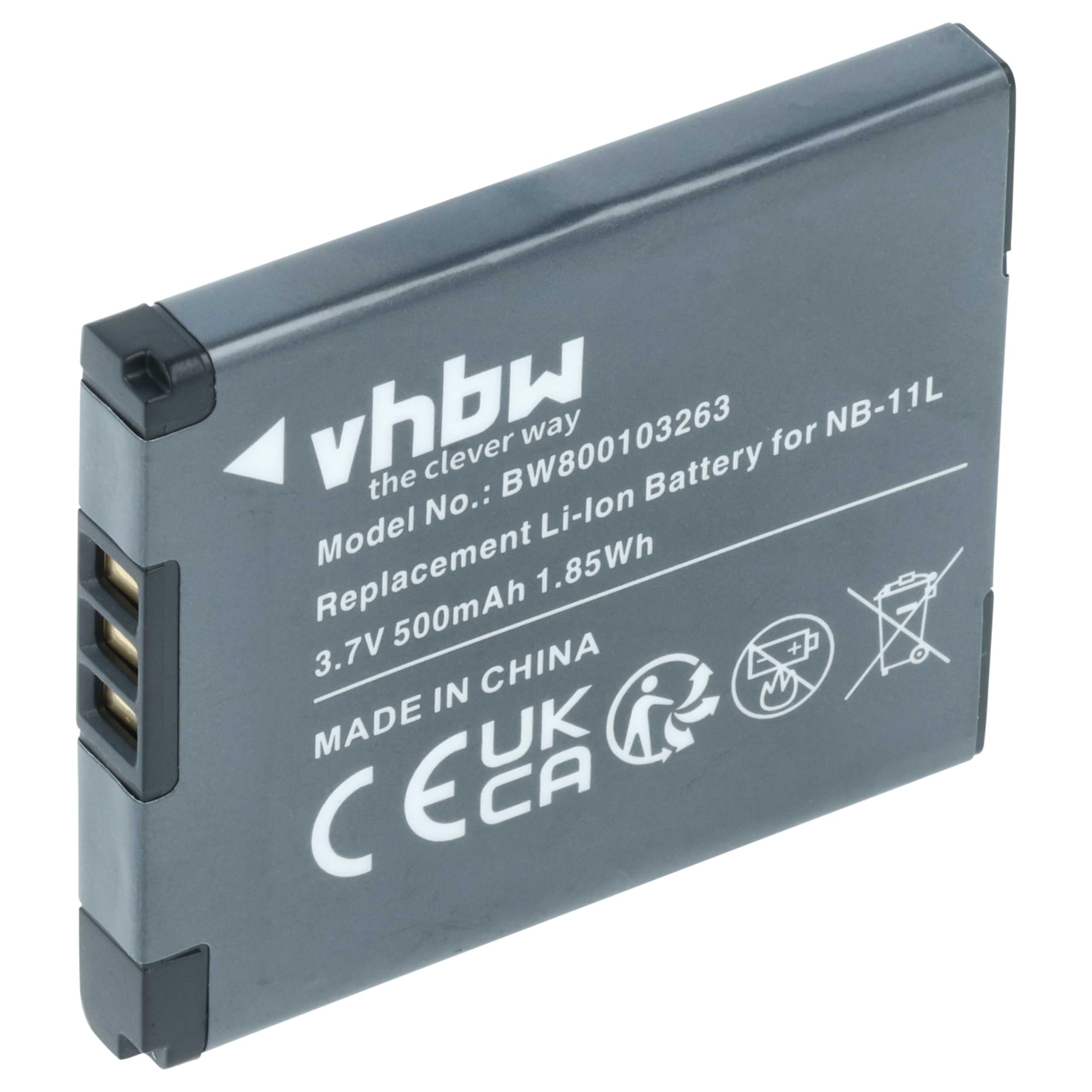 vhbw Kamera-Akku Li-Ion Ersatzakku NB-11L/NB-11LH kompatibel 500 mAh 3,7 V