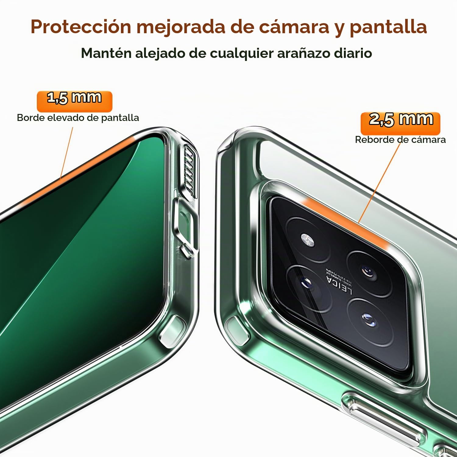 Ivoler Funda Transparente Anti-Amarilla Para Xiaomi 14T/14T Pro – Protección Militar Y Antigolpes