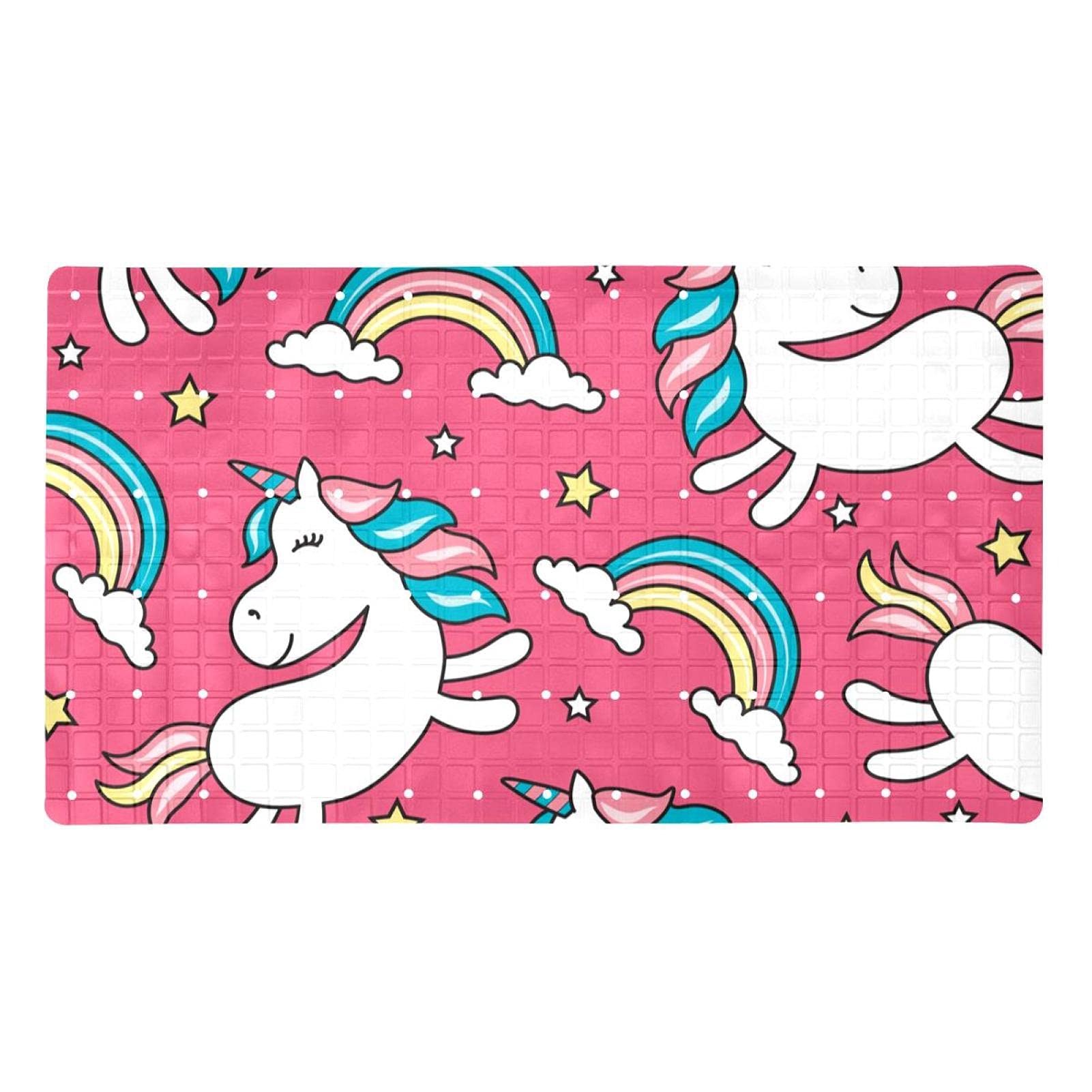 Tapis de baignoire antidérapant lavable en machine à ventouses pour enfant et senior