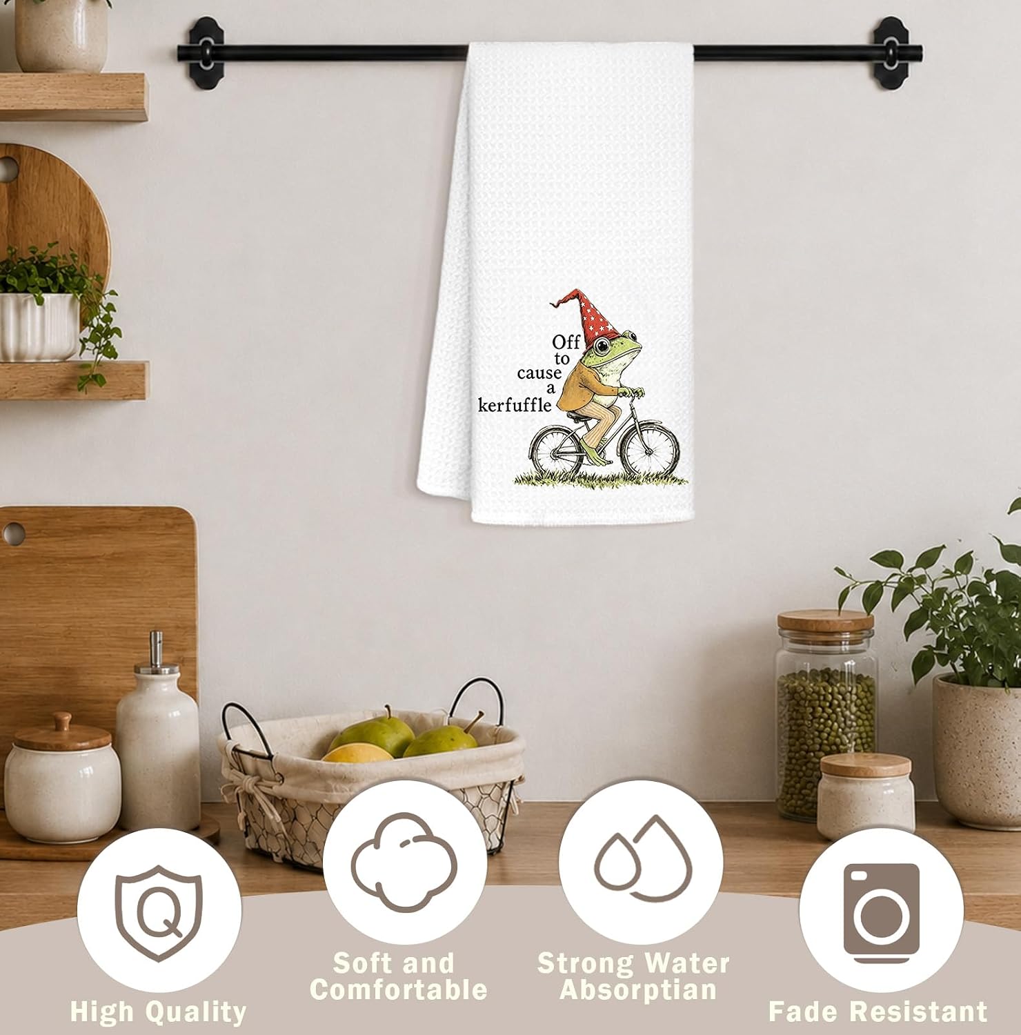 Funny Magical Frog Meme Decorative Kitchen Towels 16x24 image 3