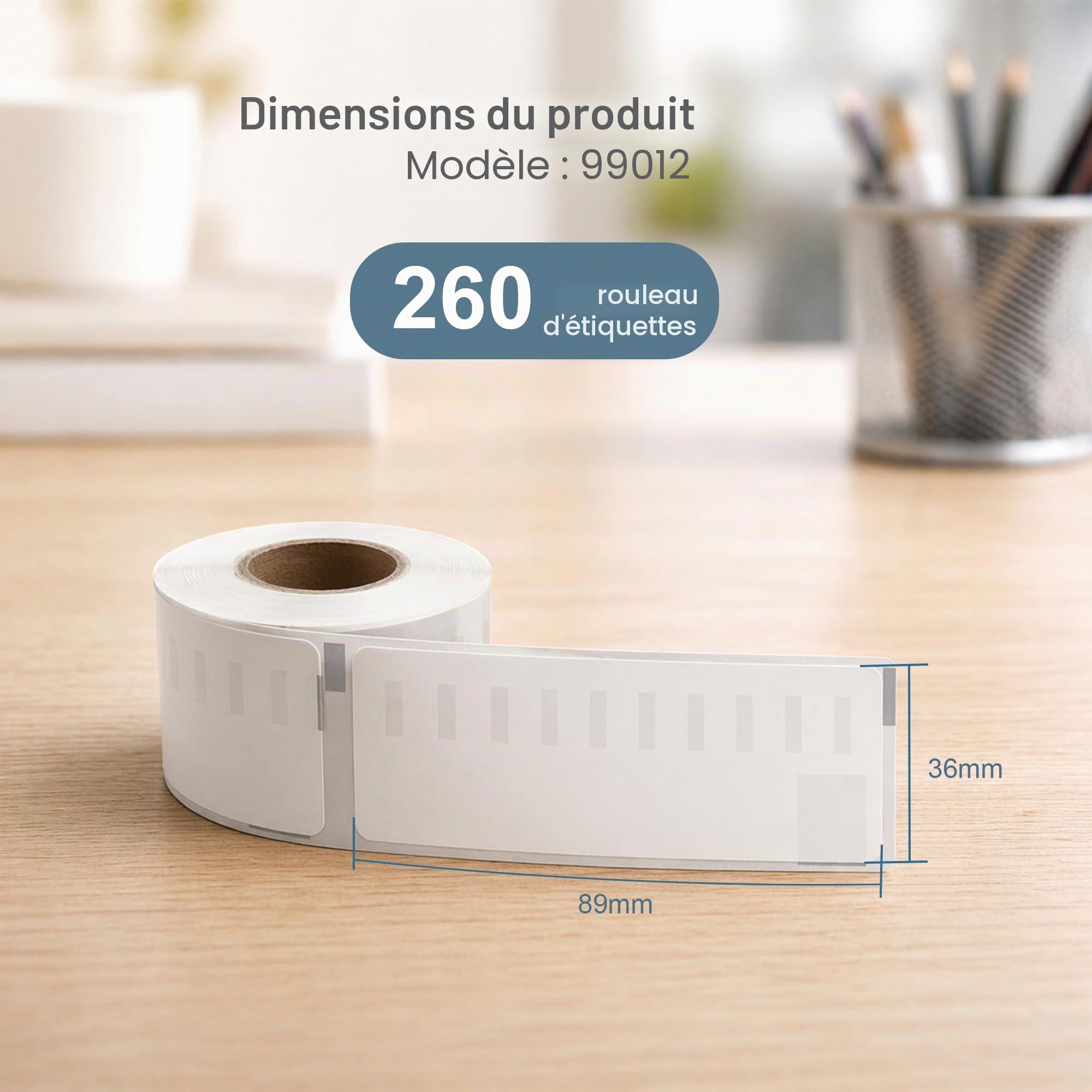 Printing Pleasure 20 x 99012 Étiquettes pour Dymo LabelWriter & Seiko Imprimante d'étiquettes | 36mm x 89mm | 260 Étiquettes par Rouleau