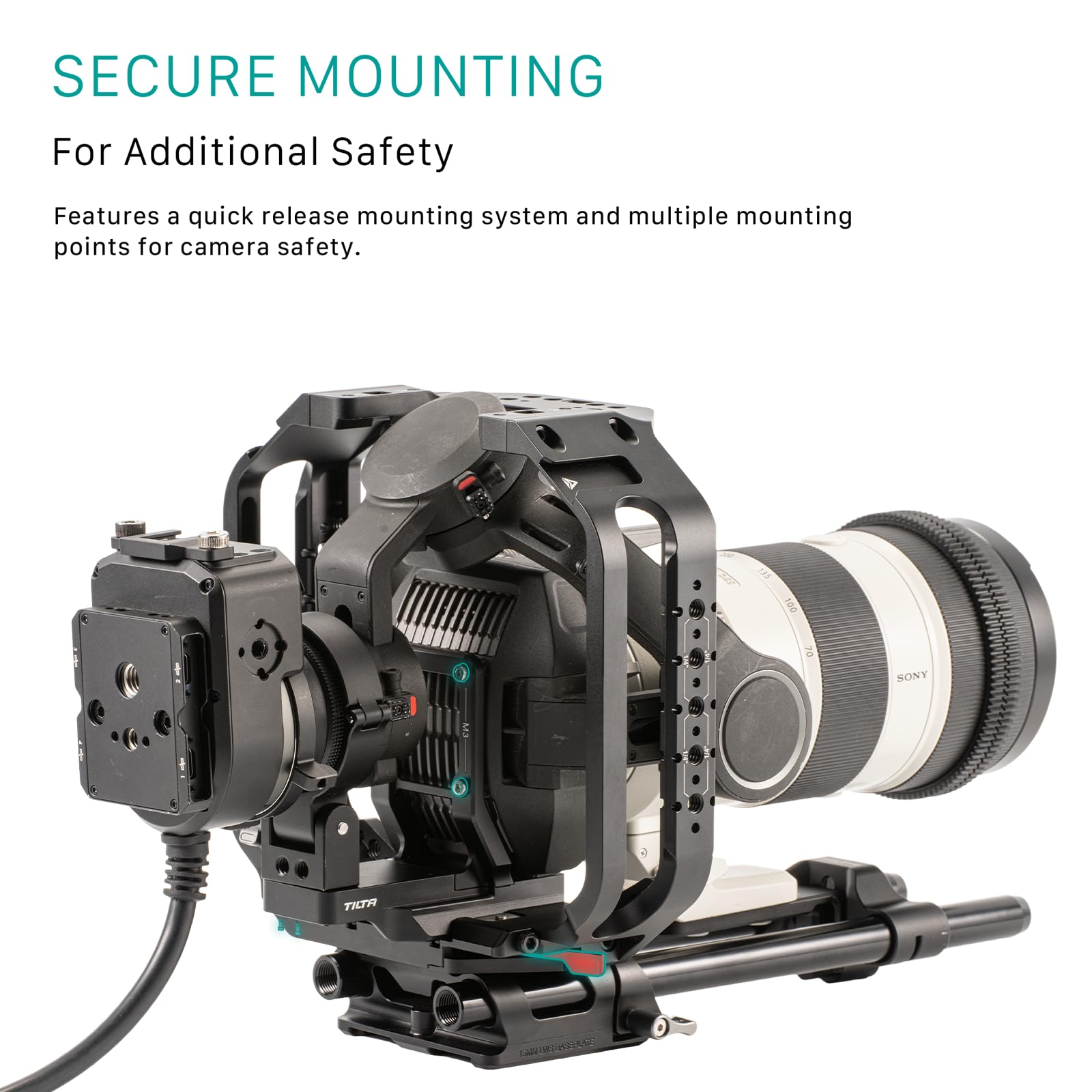 Tilta Jaula completa para cámara compatible con DJI Ronin 4D Flex con placa de liberación rápida, soporte adaptador de lente y llave Allen ES-T09-FCC