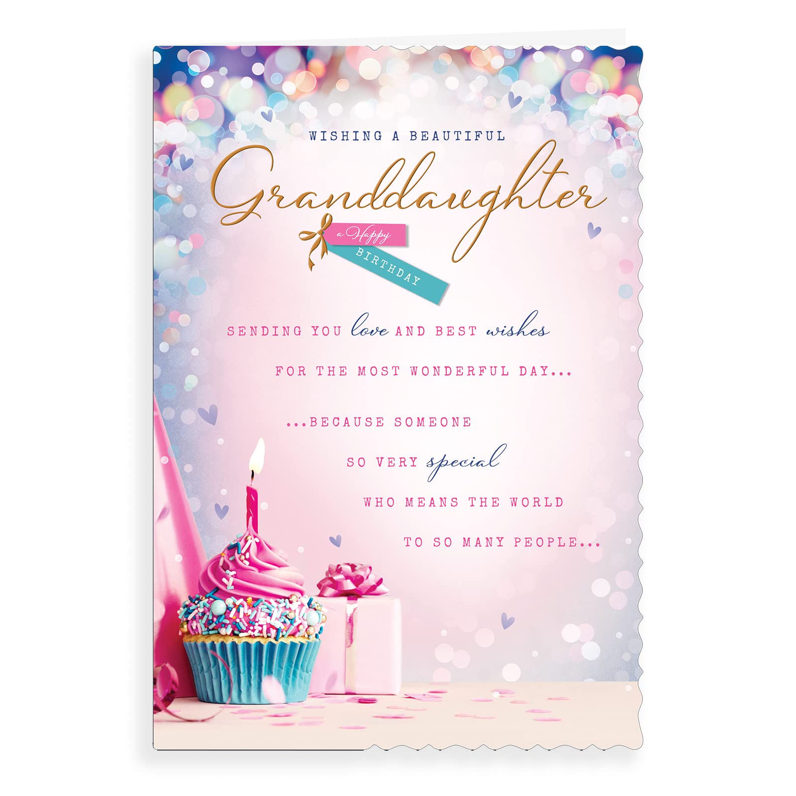 Granddaughter Birthday Card 9""x6"" Lovely Words Nice Message Verse Grand Daughter