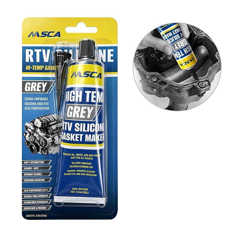 NASCA Silicone RTV Cinza para Juntas, Selante Automotivo para Alta Temperatura até 316 °C, 85 g