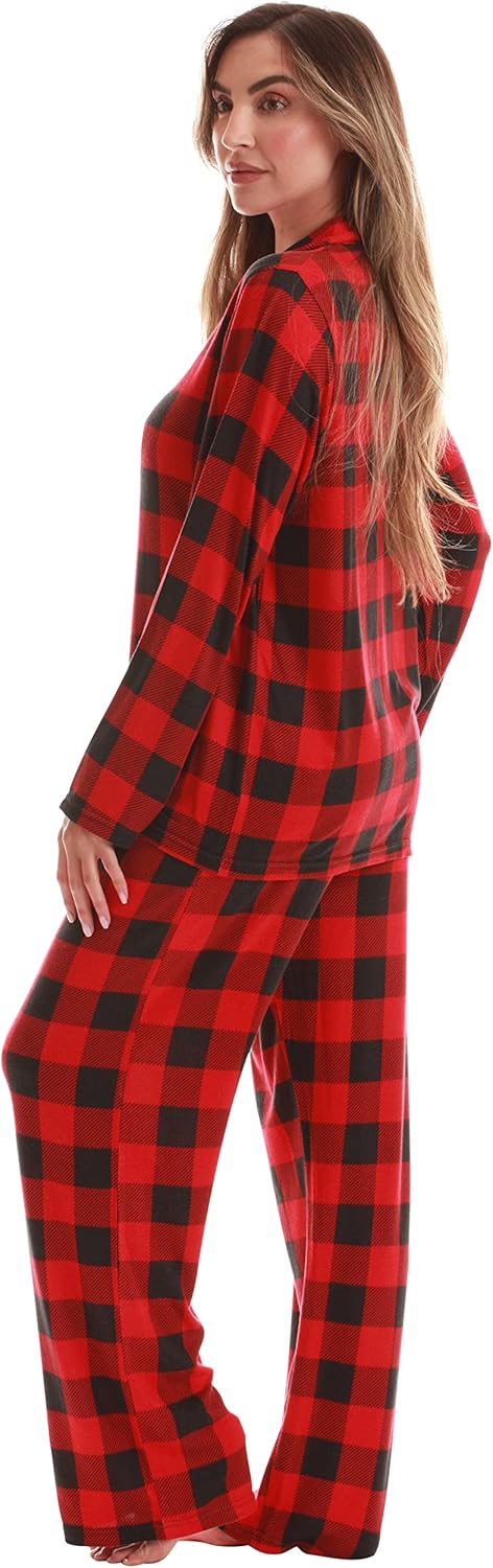 Just Love Super Soft Hacci Button Front Pajama Pant Sets for Women - Image 2