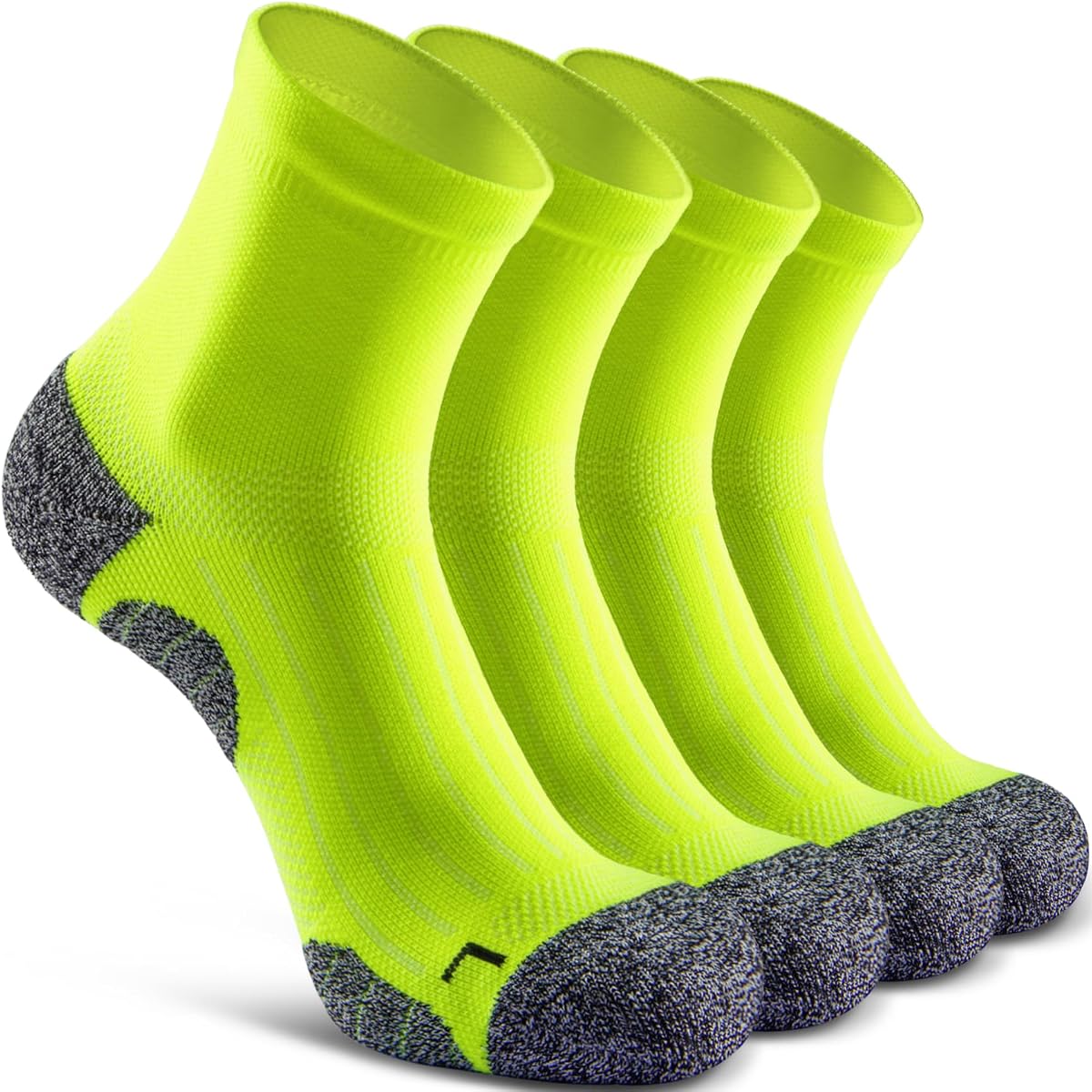 Quarter Compression Socks for Men Women, Cushioned Running Hiking Socks