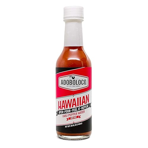 Adoboloco Salsa picante hawaiana de chile picante, 5 onzas, mezcla de salsa de chile y pimienta picante y picante