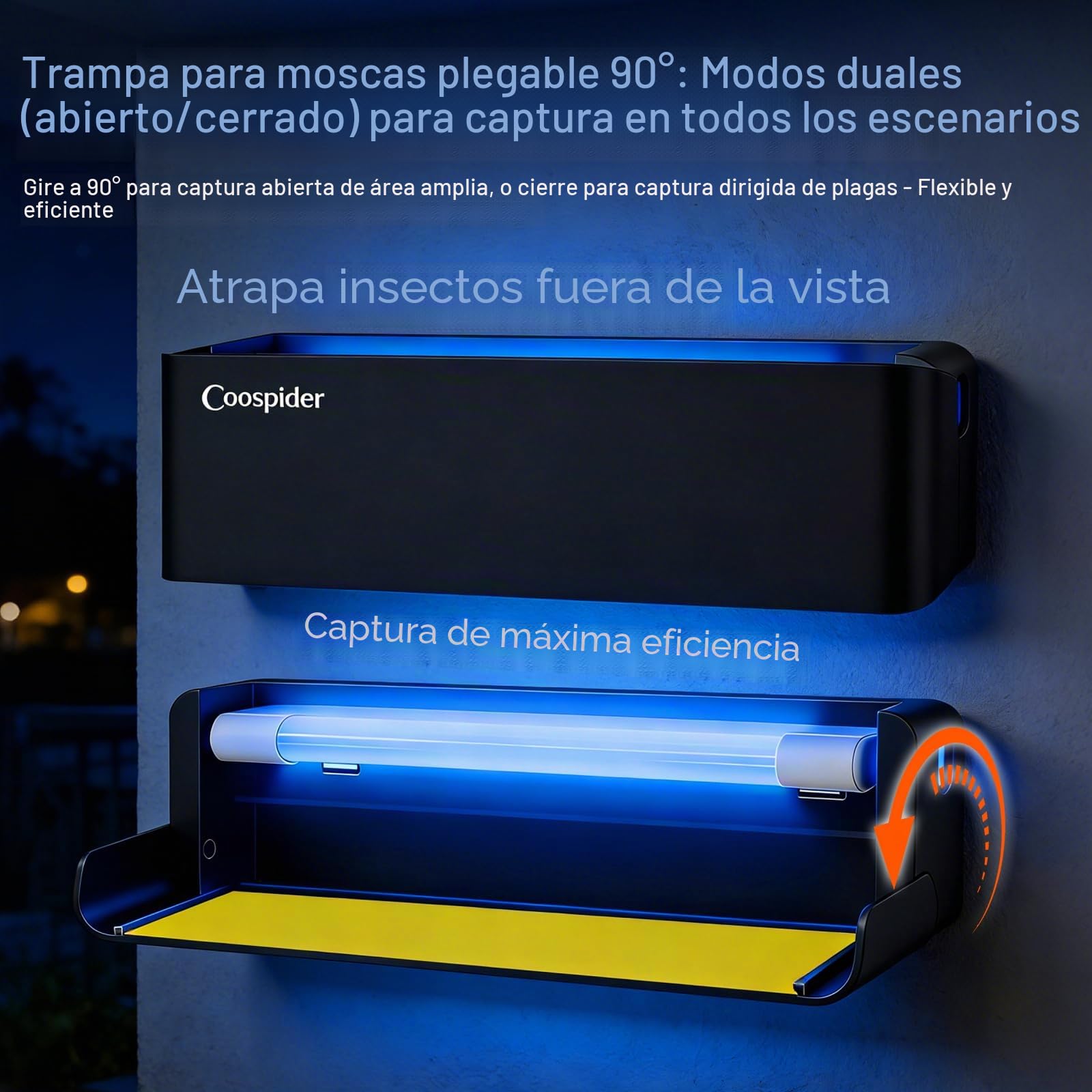 Paquete de 2 trampas de luz UV para moscas de interior para el hogar, trampas para mosquitos para casa, aplique de pared, atrapasueños para cocina, casa y restaurante, moscas de la fruta, garaje y