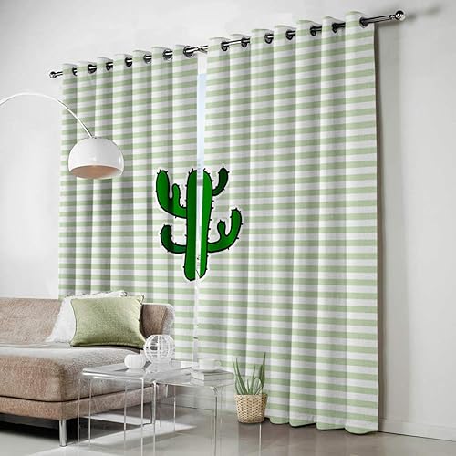 Miniatura 3 de FortuneHouse Blackout Curtains Thermal Insulated Succulent Cactus Solid Pattern Metal Grommet Elegant Room Drapes Window Curtain for Bedroom Living