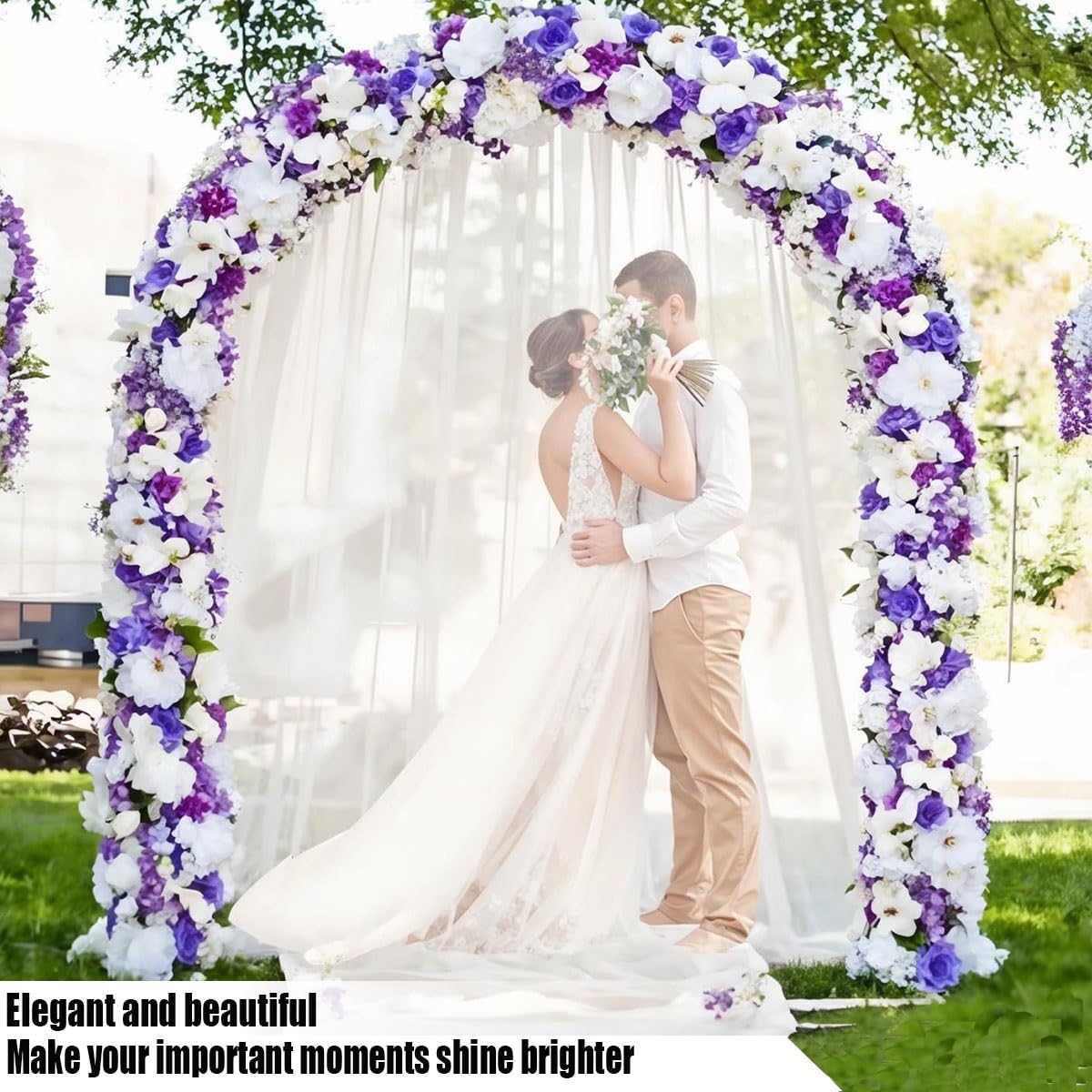 Pergolato da giardino in metallo per piante rampicanti addensato graticcio arco per rose rampicanti decorazioni per feste di matrimonio e compleanno base robusta 140 x 180 x 40 cm (nero)