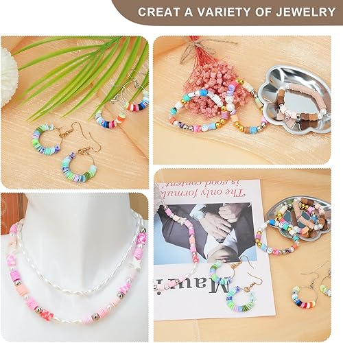 Miniatura 6 de Woixiow Cuentas de arcilla, cuentas de pulsera de 181 colores, 8 cajas, kit de 20800 cuentas de polímero Heishi, cuentas para hacer joyas, cuentas