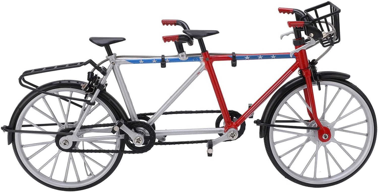 Tandem bike model, simulation of detachable tandem bike collections 1/10 for table decoration