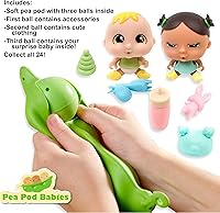 Vista 4 de Nature Bound Pea Pod Babies Bundle (juego de 4) – Juguetes coleccionables sorpresa misteriosos con mini bebé, ropa y accesorios – Muñeca pequeña