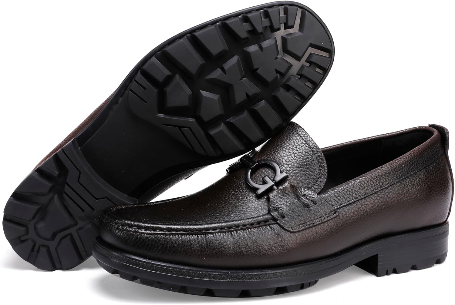 Men's Formal Leather Dress Shoes Business Handmade Buckle Slip On Penny Loafer Wedding Party Shoes for Men - Image 5