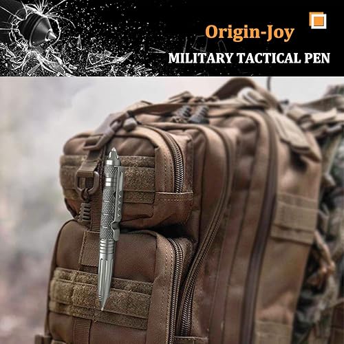 Miniatura 6 de Origin-Joy Paquete de 4 bolígrafos tácticos militares de acero de tungsteno, bolígrafo multifuncional EDC de autodefensa con 16 repuestos de
