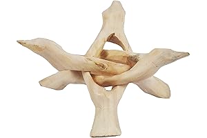 Indian Consigners Cobra Wooden Tripod Stand (Natural, 4 Inches)