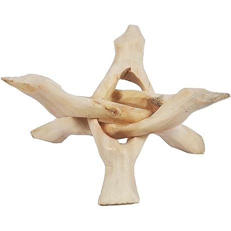 Indian Consigners Cobra Wooden Tripod Stand (Natural, 4 Inches)
