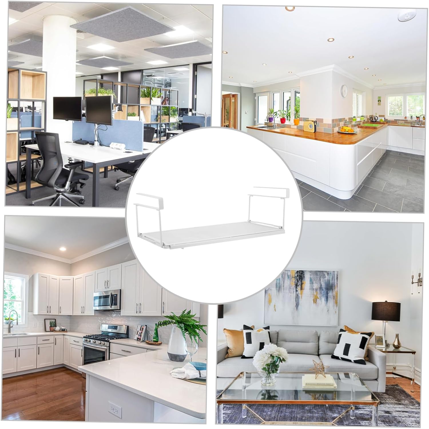 Mikinona under Sink Storage Baskets Hanging Shelves for Kitchen Cupboard Pantry Organizer Baskets